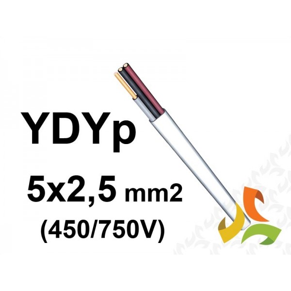 Przewód YDYp 5x2,5 mm2 - instalacyjny, płaski